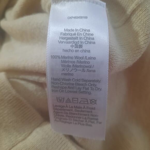 Madewell Womens Polo Cropped Lightweight Merino Wool Cream Sweater Size S - Picture 6 of 7